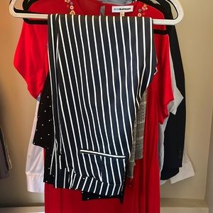 Navy striped dress pant